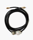 Vanya Leather Wrap Bracelet Black