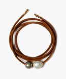 Vanya Leather Wrap Bracelet Brown