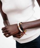 James Leather Bracelet Black