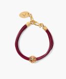 James Leather Bracelet Garnet