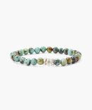 African Turquoise and Etched Silver Stretch Bracelet