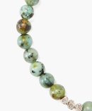 African Turquoise and Etched Silver Stretch Bracelet