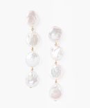 Four Tiered White Keshi Pearl Earrings