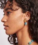 Tiered Coin Earrings Turquoise