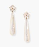 Plumeria Drop Earrings Mother of Pearl