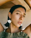 Magnolia Drop Earrings White