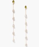 Gwen Tiered Pearl Earrings Peridot