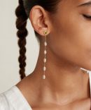 Gwen Tiered Pearl Earrings Peridot