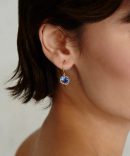 September Birthstone Earrings Sapphire Crystal