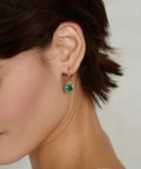 May Birthstone Earrings Emerald Crystal