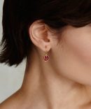 July Birthstone Earrings Ruby Crystal