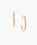 Wave Hoop Earrings Yellow Gold