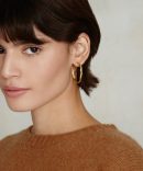 Wave Hoop Earrings Yellow Gold