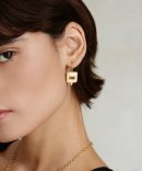 Pilar Earrings Gold Labradorite