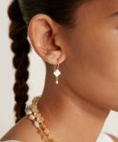 Clover Drop Earrings White MOP
