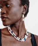 Georgette Drop Earrings White Pearl