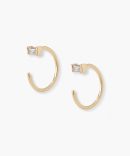 14k Gold Baguette Diamond Ear Cuff Earrings