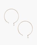 14k Belle Hoop Earrings Maxi White Pearl