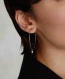14k Belle Hoop Earrings Maxi White Pearl