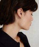 14k Belle Hoop Earrings Maxi White Pearl