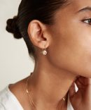 14k Pumpkin Earrings Mini Natural MOP