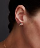 14k Diamond Heart Studs Abalone
