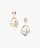 Virginie Drop Earrings Grey Pearl