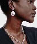 Virginie Drop Earrings Grey Pearl