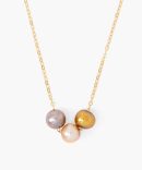 Champagne Mix Pearl Trinity Necklace