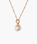 Gold Dipped Pearl Pendant Necklace