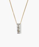 Bar Diamond Necklace Gold Mix