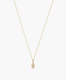 14k Gold Hamsa Necklace with Diamond Inlay
