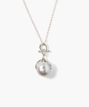 Lark Pendant Necklace Grey Pearl