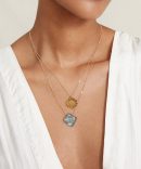 14k Gardenia Necklace Blue Topaz